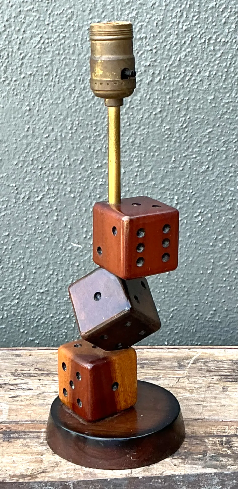 Vintage Wood Dice Desk Lamp — additional photo 7