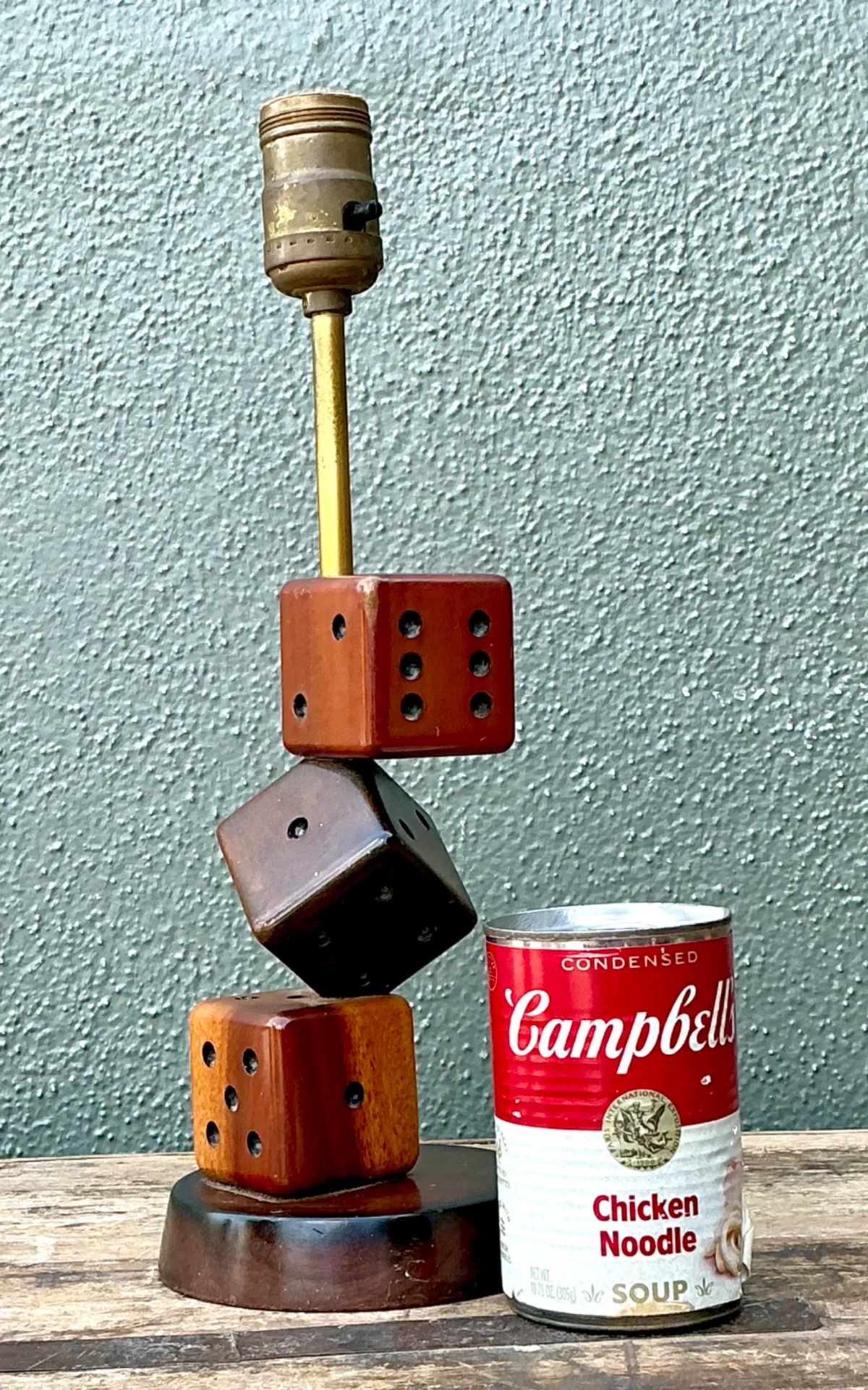 Vintage Wood Dice Desk Lamp — additional photo 8