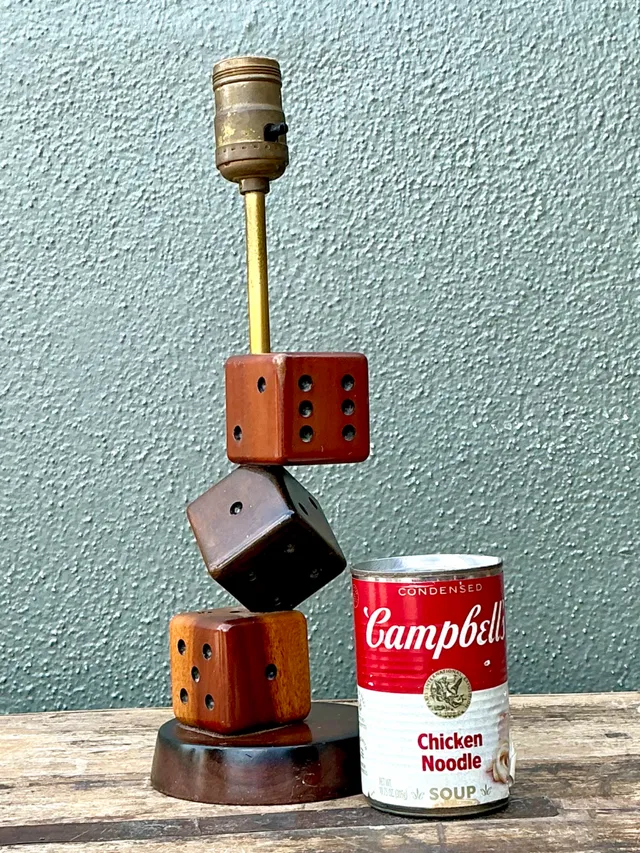 Vintage Wood Dice Desk Lamp — additional photo 8