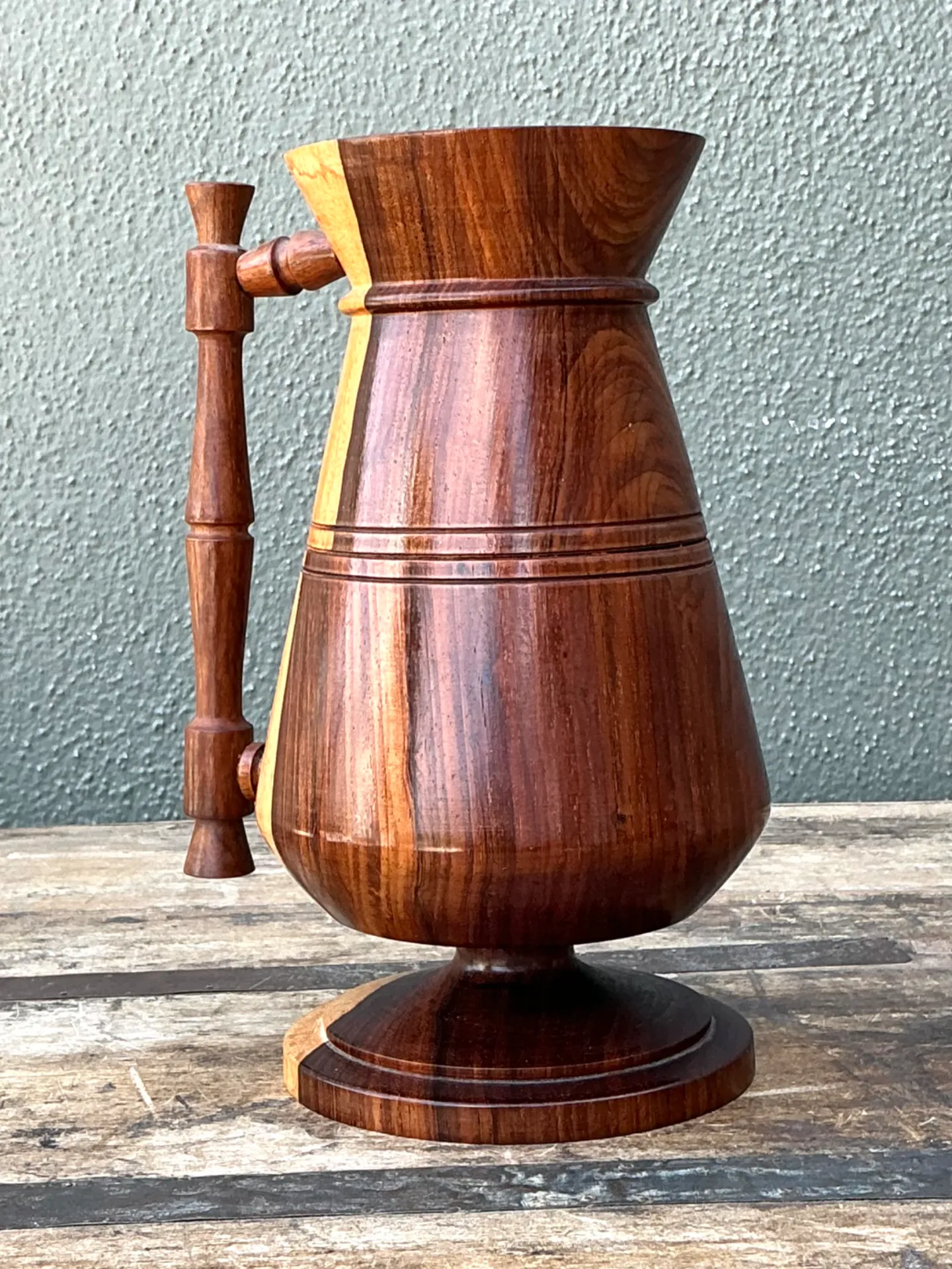 Vintage Turned Wood Pitcher — additional photo 3