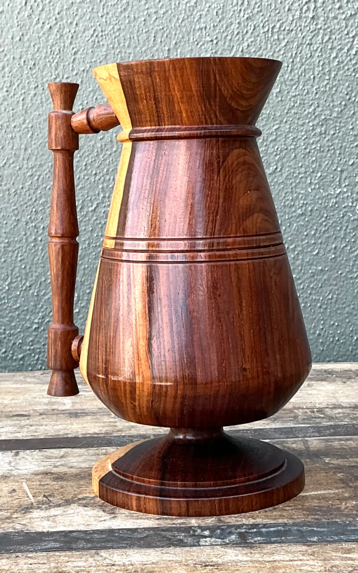 Vintage Turned Wood Pitcher — additional photo 3
