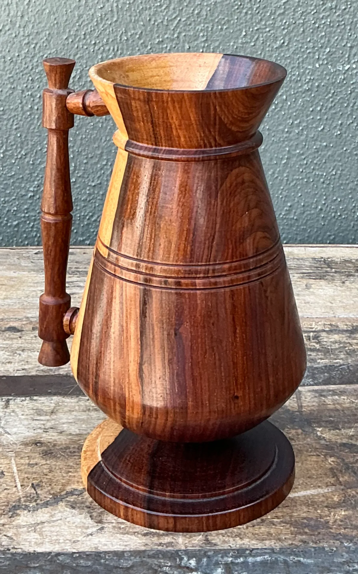 Vintage Turned Wood Pitcher — additional photo 4