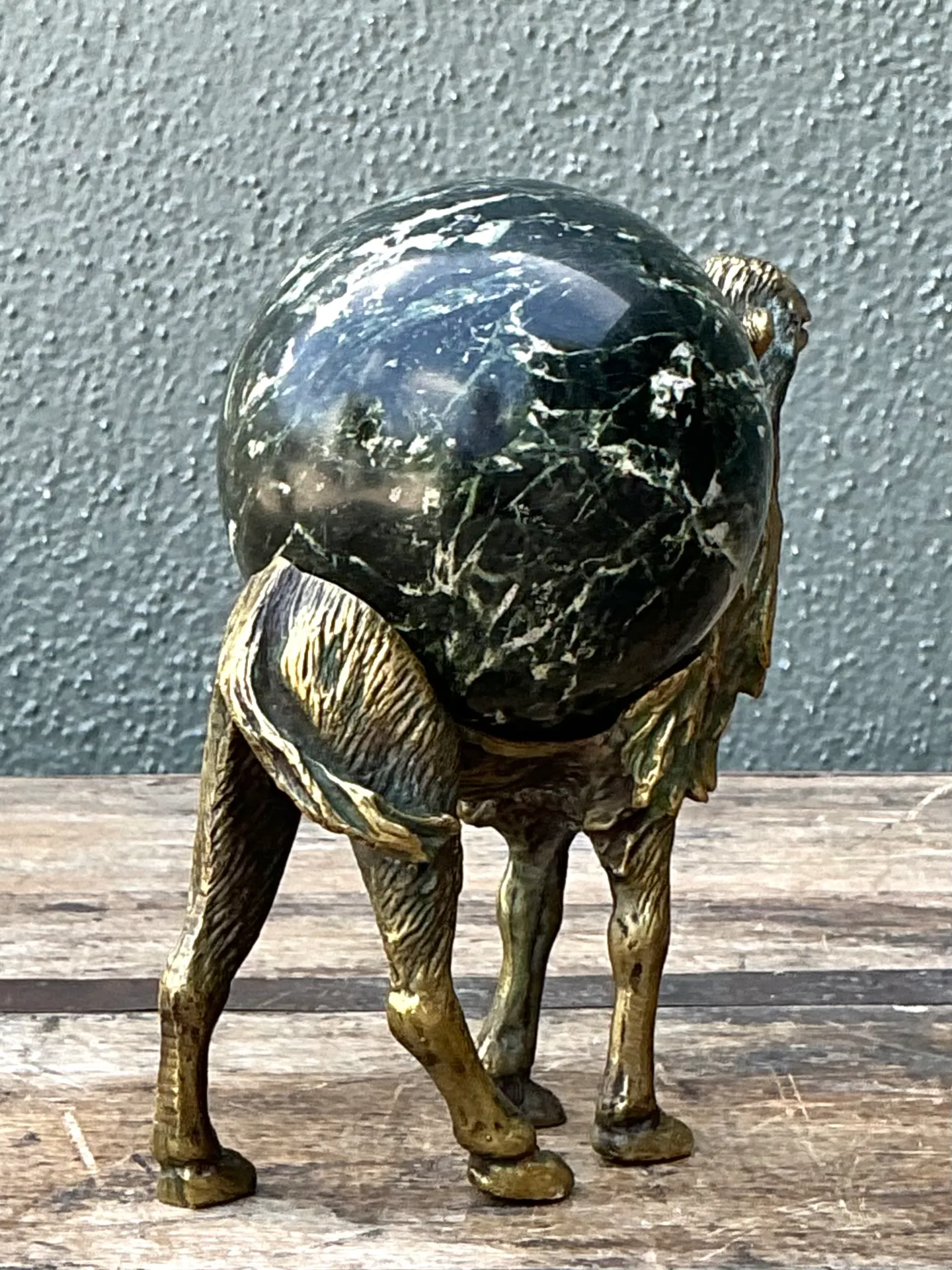 Vintage Brass Camel with Stone Sphere — additional photo 1