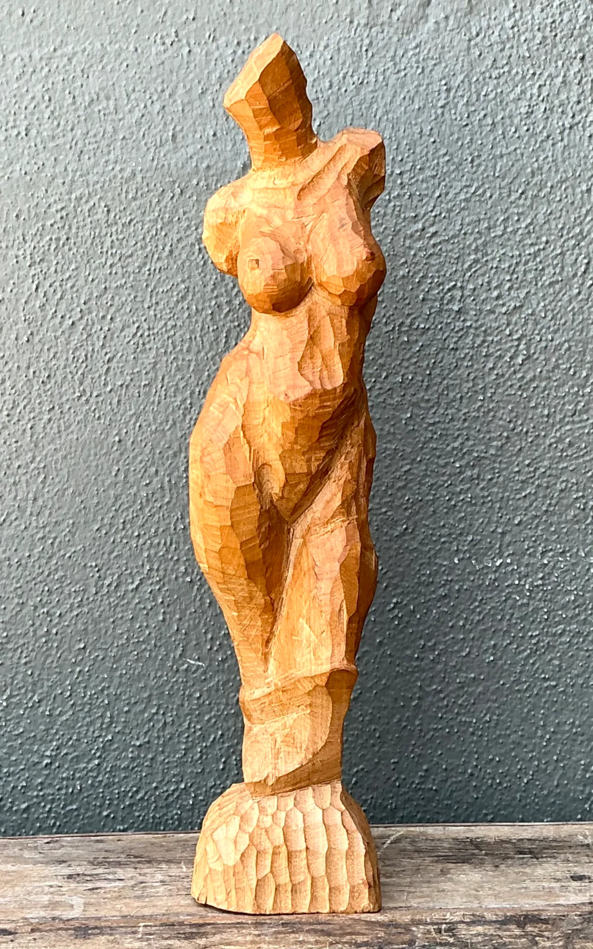 Vintage Abstract Wood Figurative Sculpture — additional photo 2