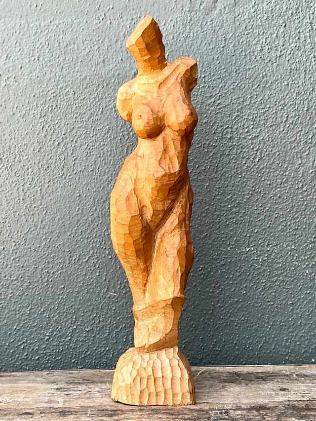 Vintage Abstract Wood Figurative Sculpture — additional photo 2