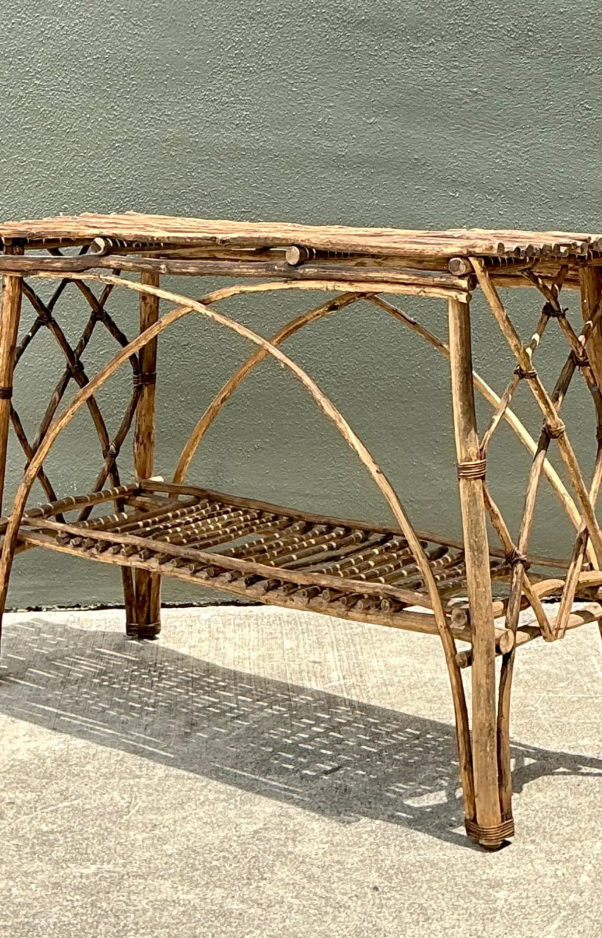 Vintage Adirondack Wood Console Table — additional photo 4