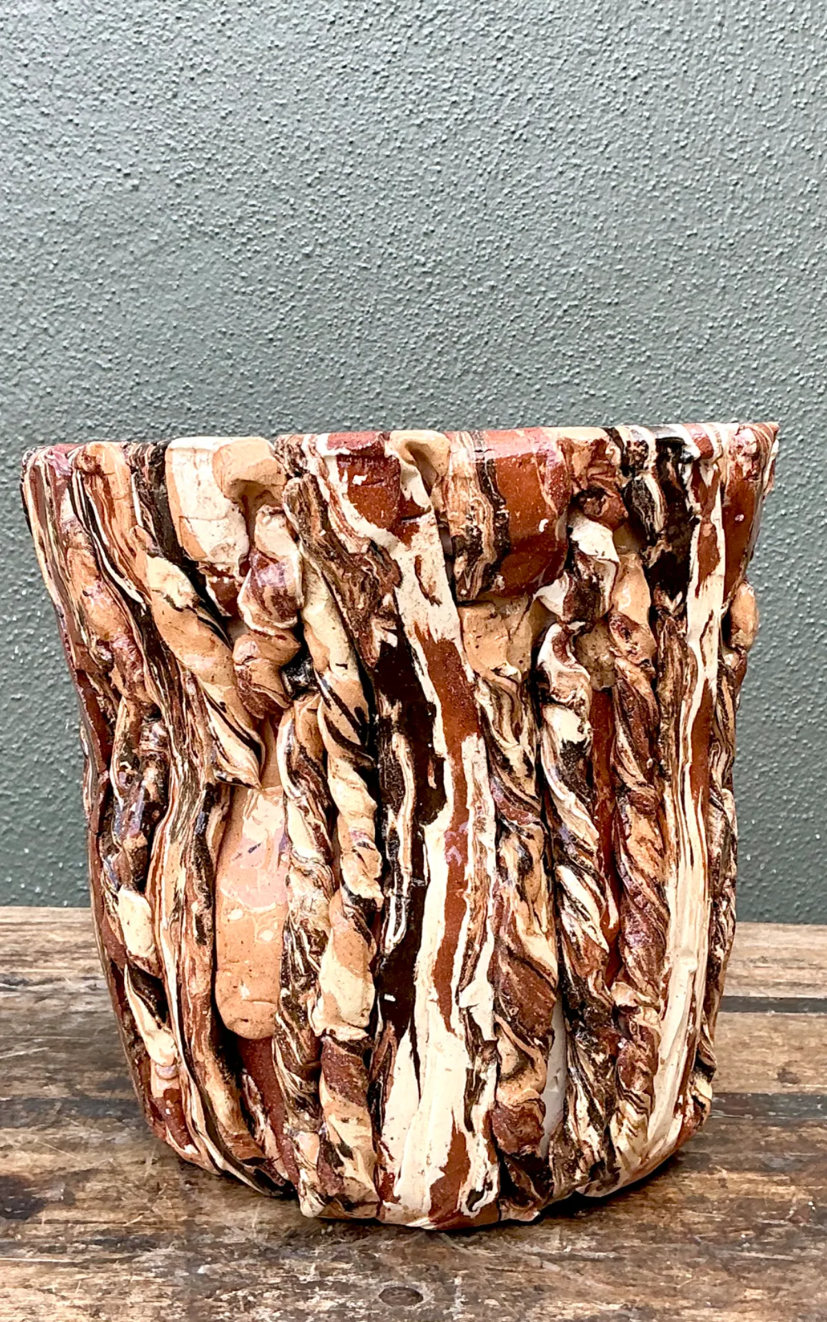 Vintage Textured Ceramic Planter — additional photo 6