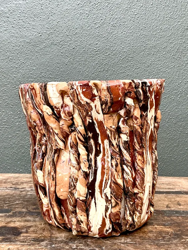 Vintage Textured Ceramic Planter — additional photo 3