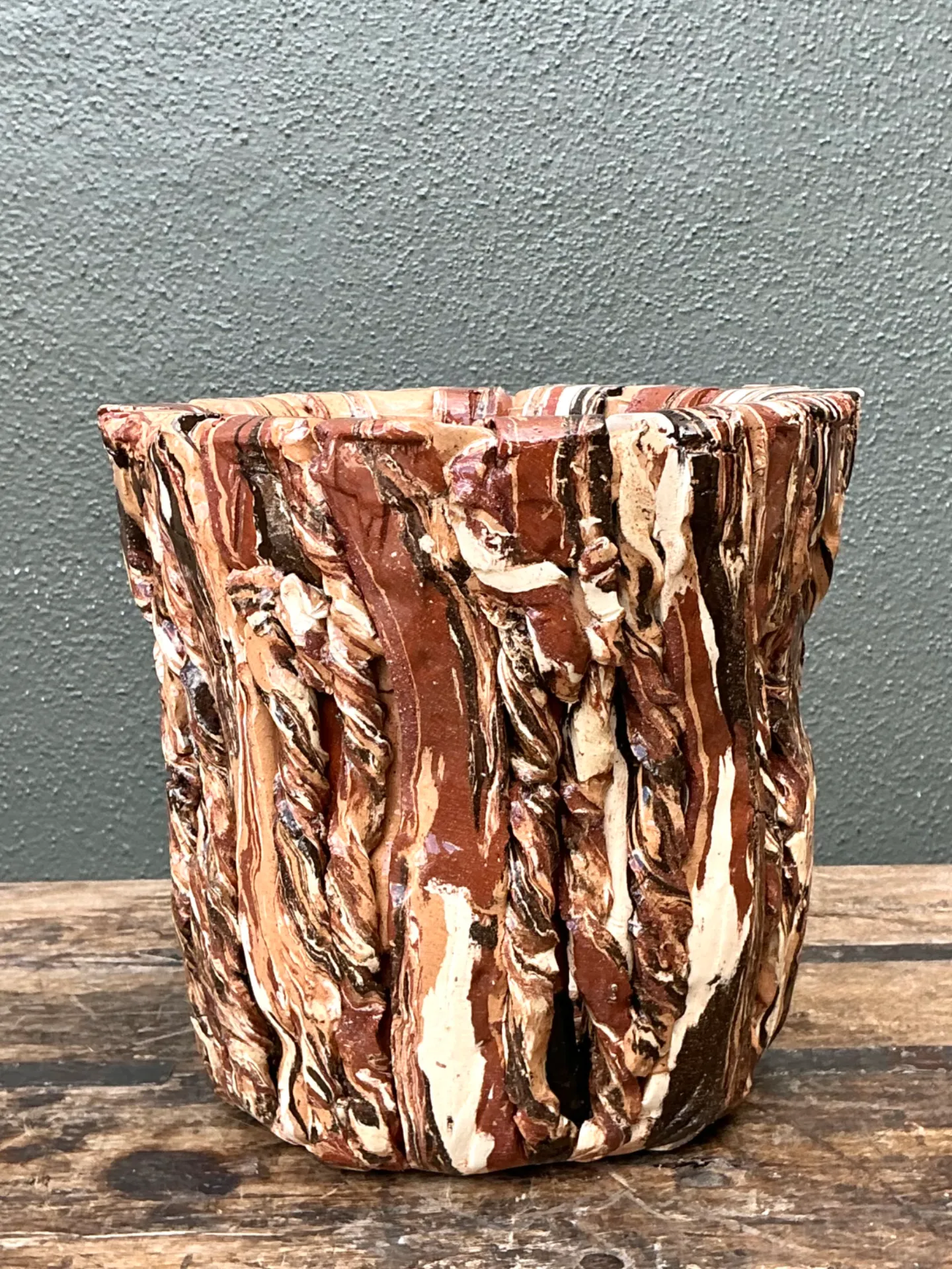 Vintage Textured Ceramic Planter — additional photo 4