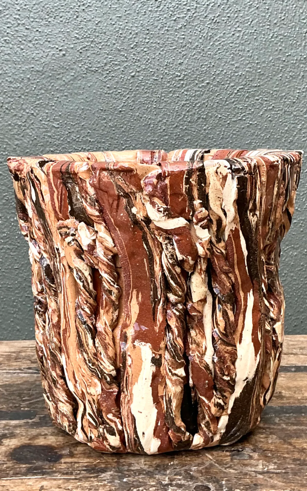 Vintage Textured Ceramic Planter — additional photo 4