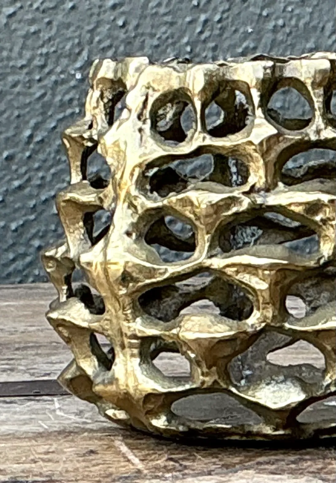 Vintage Brutalist Brass Candle Holders - Pair — additional photo 8