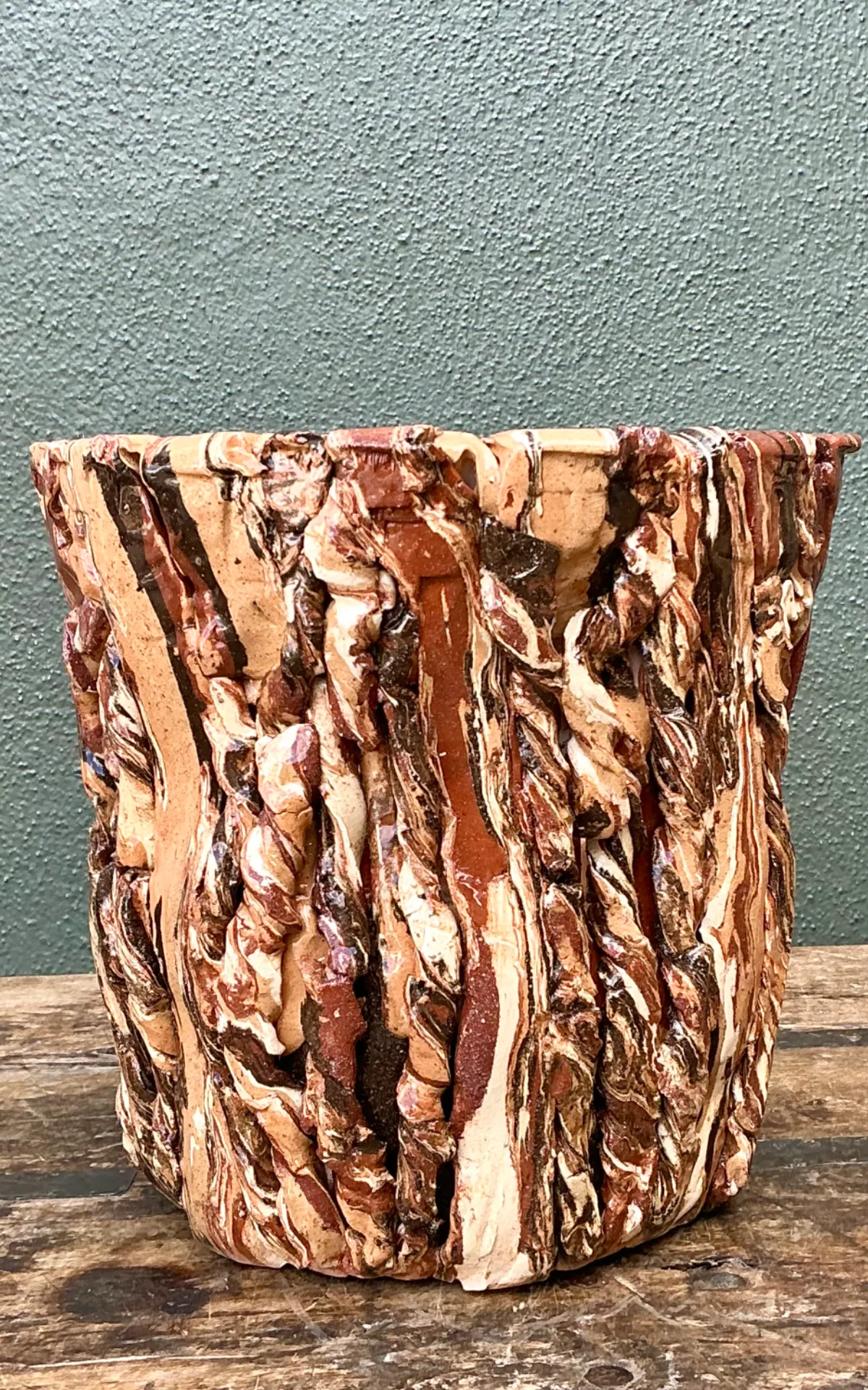Vintage Textured Ceramic Planter