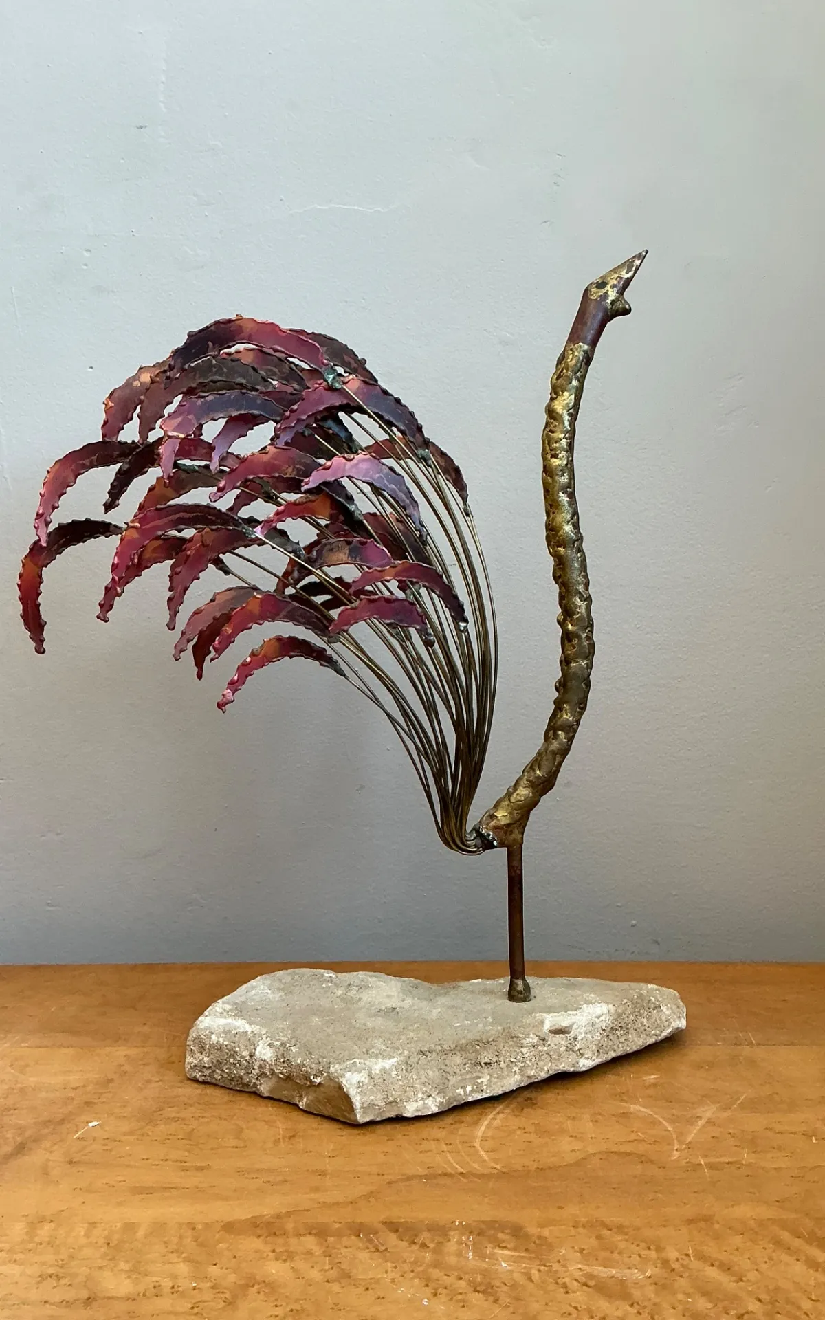 Mid-Century Modern Abstract Metal Rooster Sculpture — additional photo 4