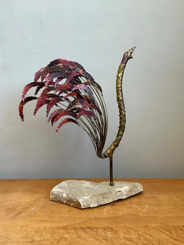 Mid-Century Modern Abstract Metal Rooster Sculpture — additional photo 4