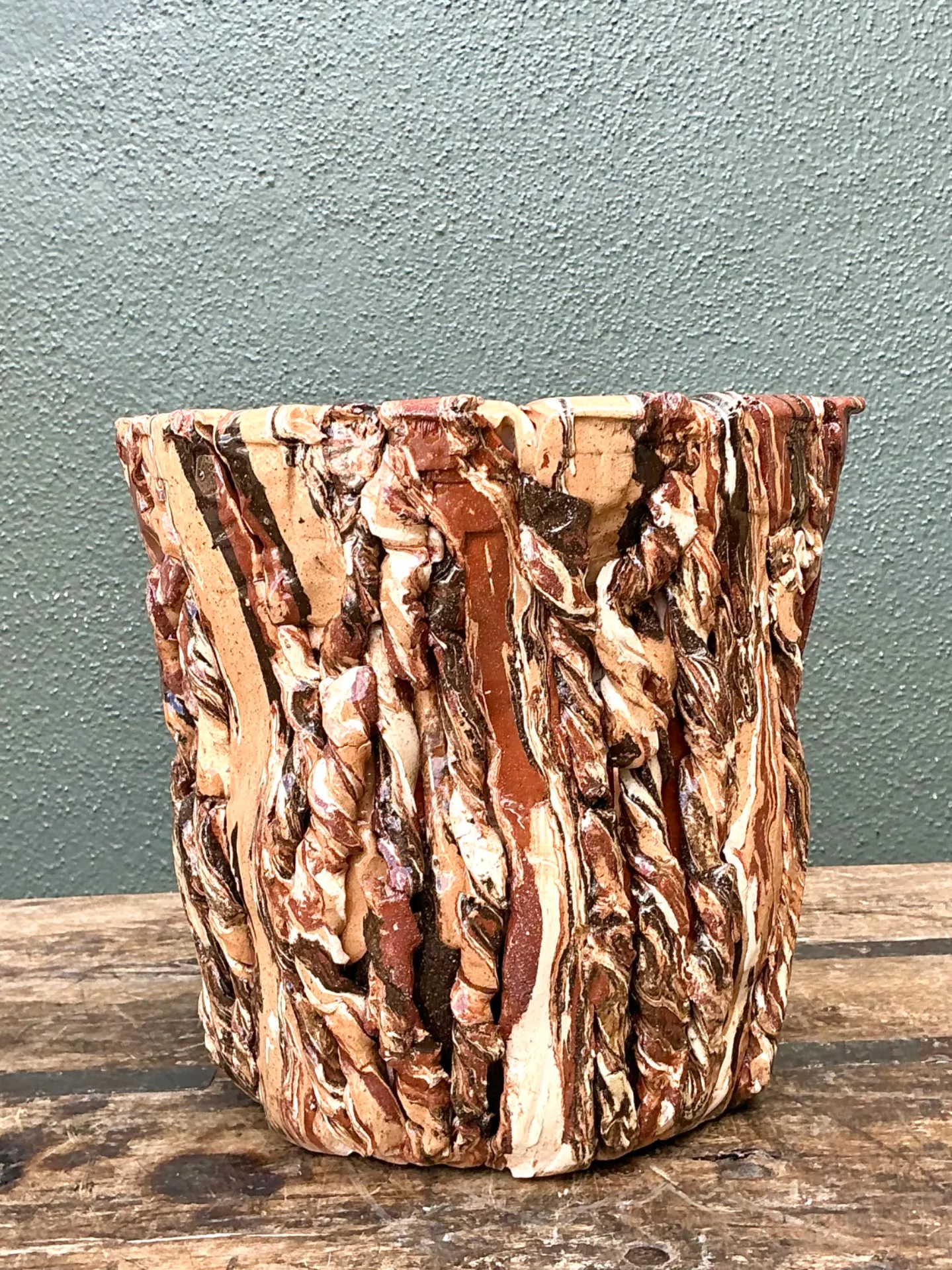 Vintage Textured Ceramic Planter — additional photo 5