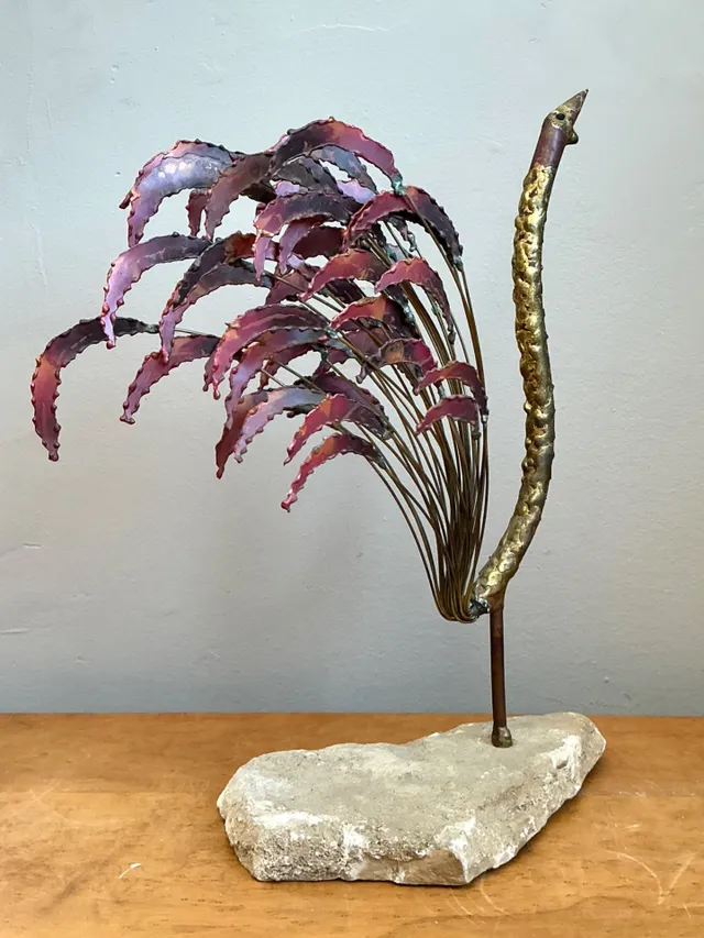 Mid-Century Modern Abstract Metal Rooster Sculpture — additional photo 8