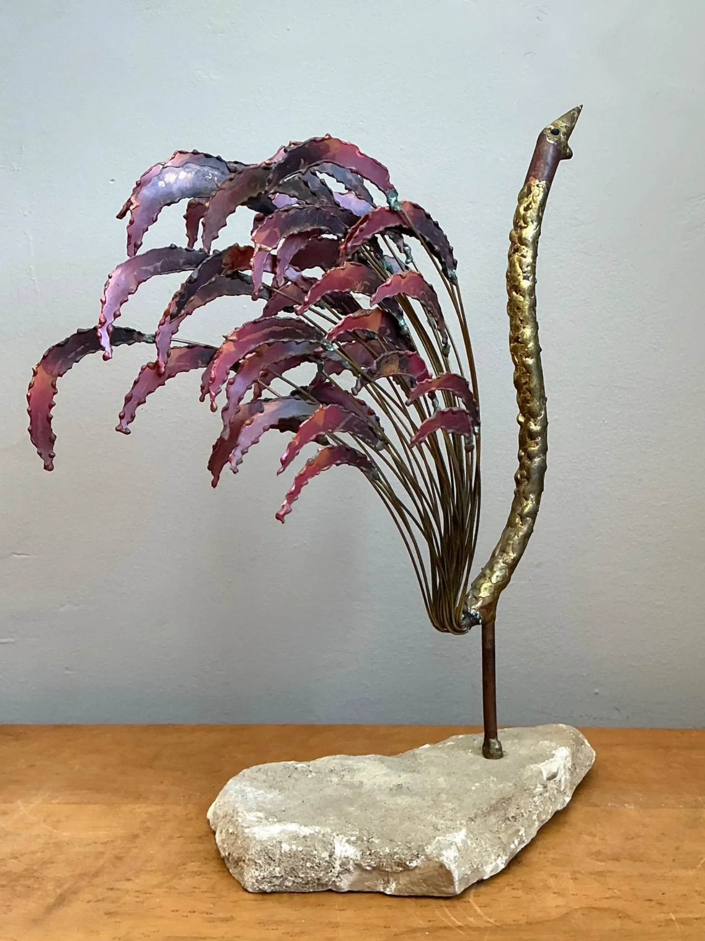 Mid-Century Modern Abstract Metal Rooster Sculpture — additional photo 5