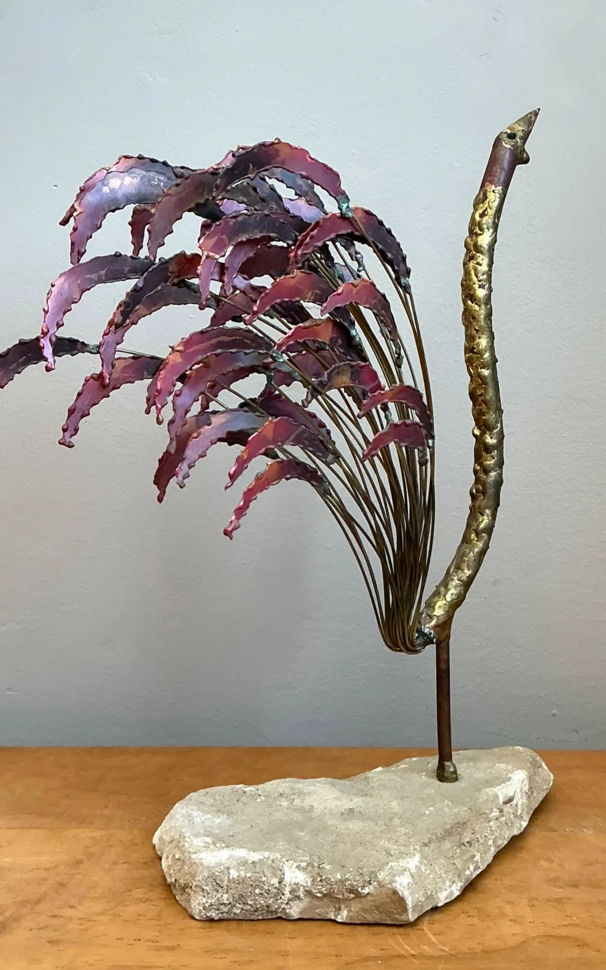 Mid-Century Modern Abstract Metal Rooster Sculpture — additional photo 5