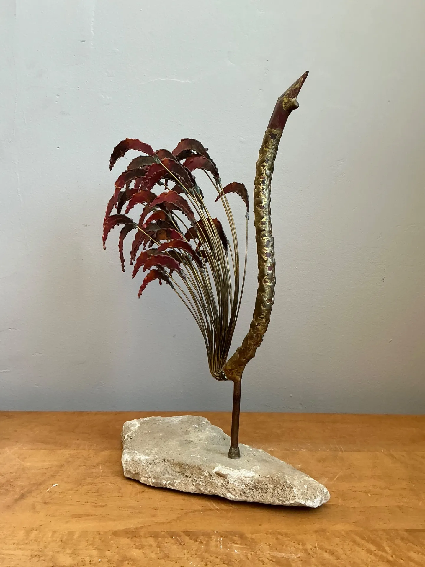 Mid-Century Modern Abstract Metal Rooster Sculpture — additional photo 1