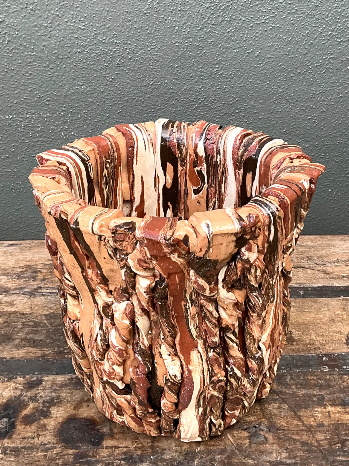 Vintage Textured Ceramic Planter — additional photo 7