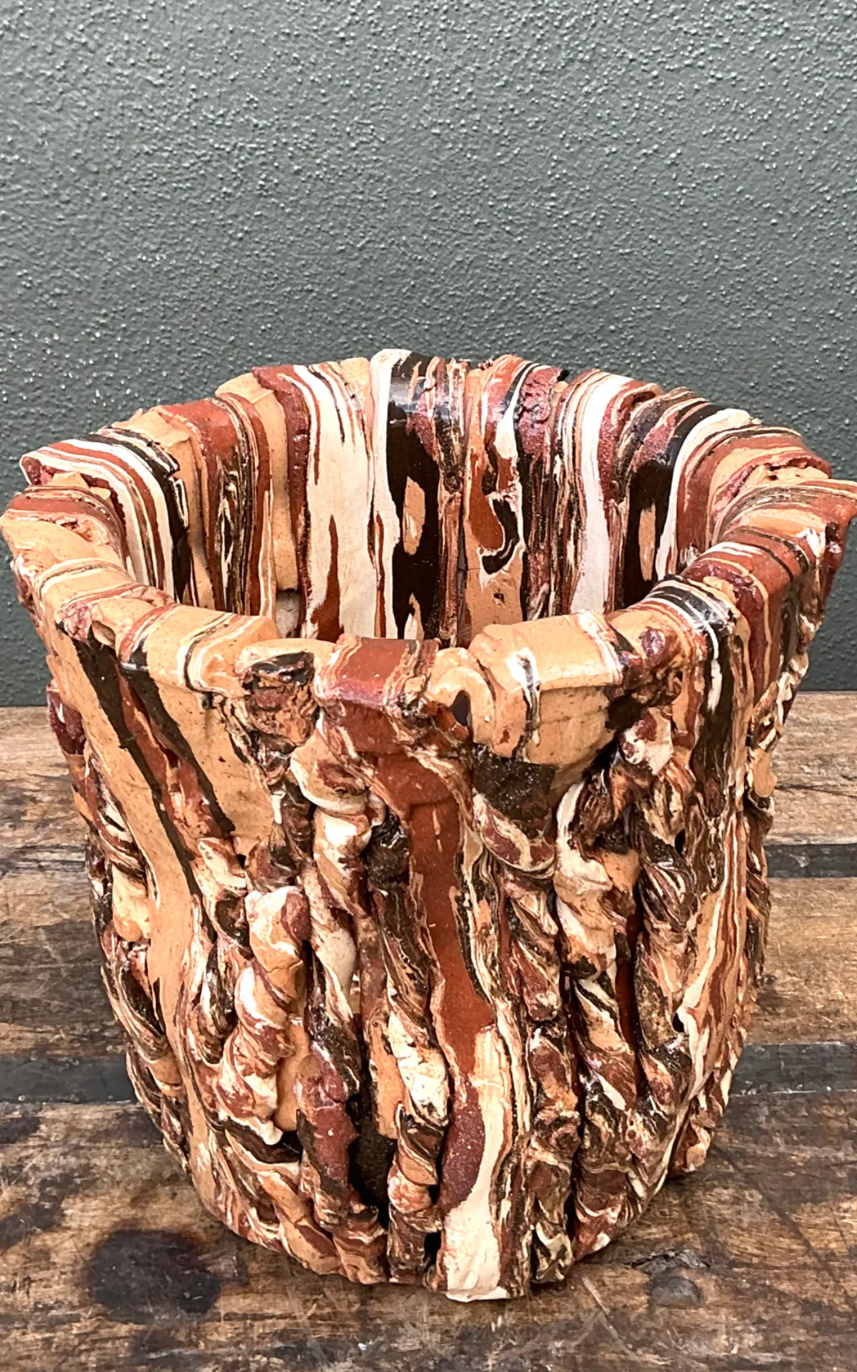 Vintage Textured Ceramic Planter — additional photo 7