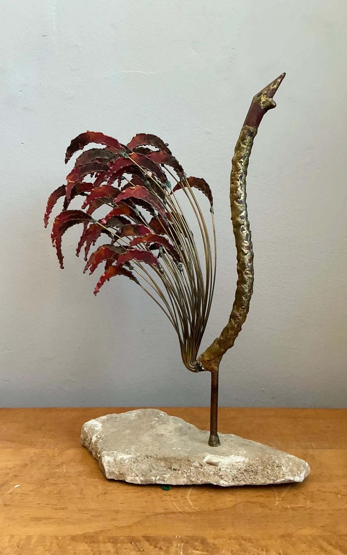 Mid-Century Modern Abstract Metal Rooster Sculpture — additional photo 2