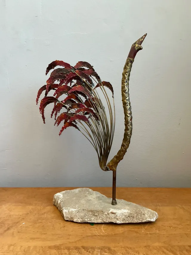 Mid-Century Modern Abstract Metal Rooster Sculpture — additional photo 2