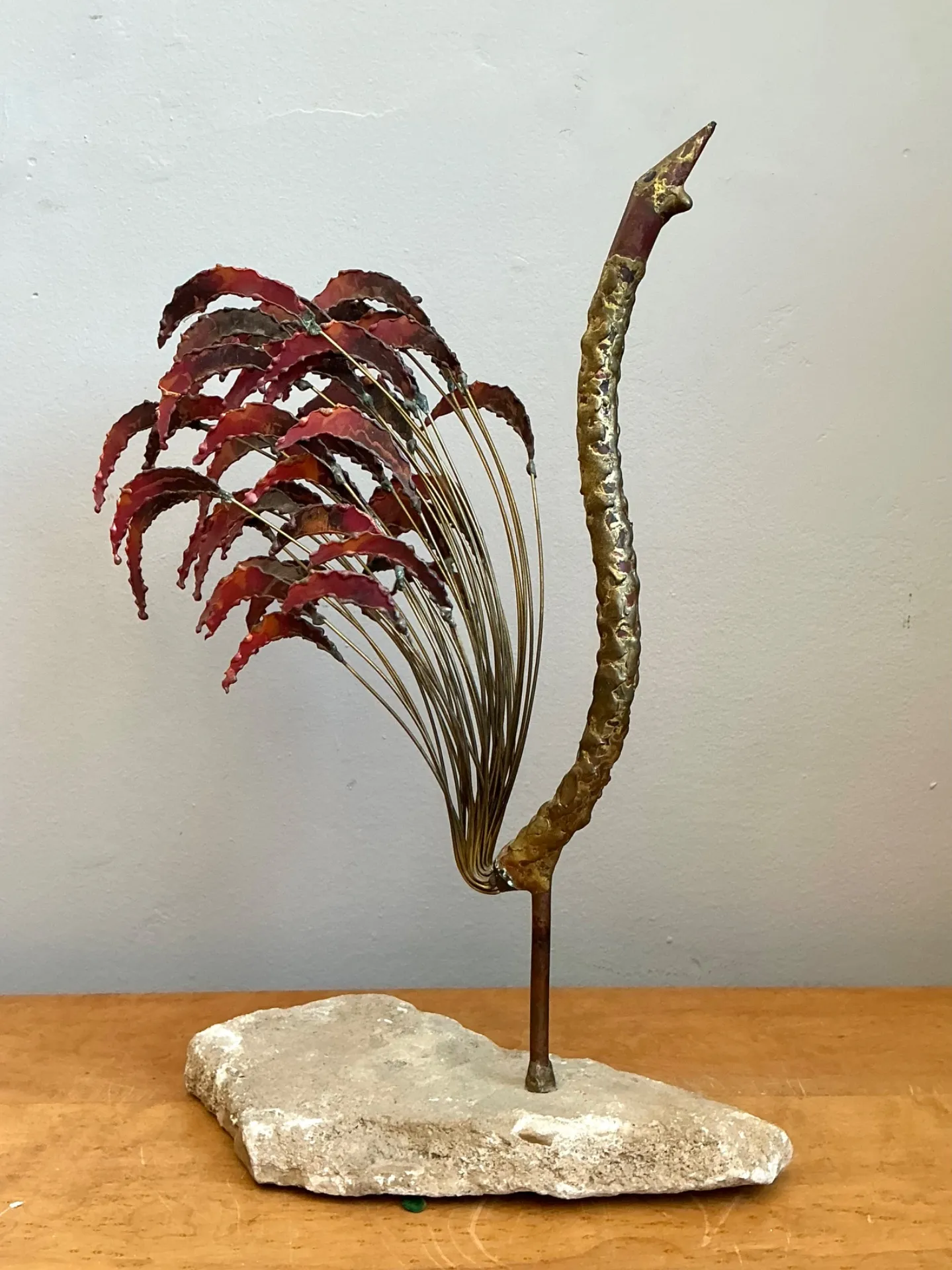 Mid-Century Modern Abstract Metal Rooster Sculpture — additional photo 3