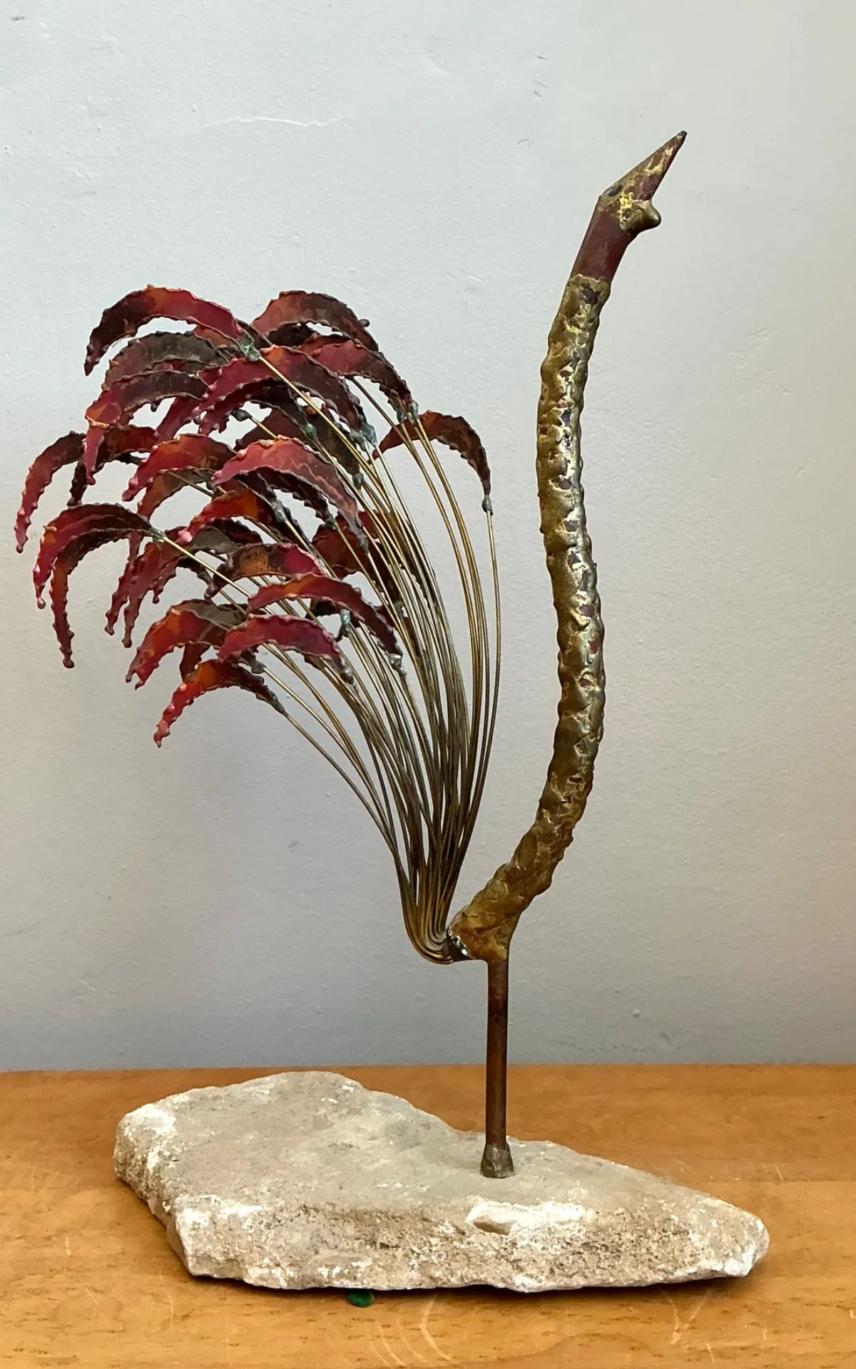Mid-Century Modern Abstract Metal Rooster Sculpture — additional photo 3