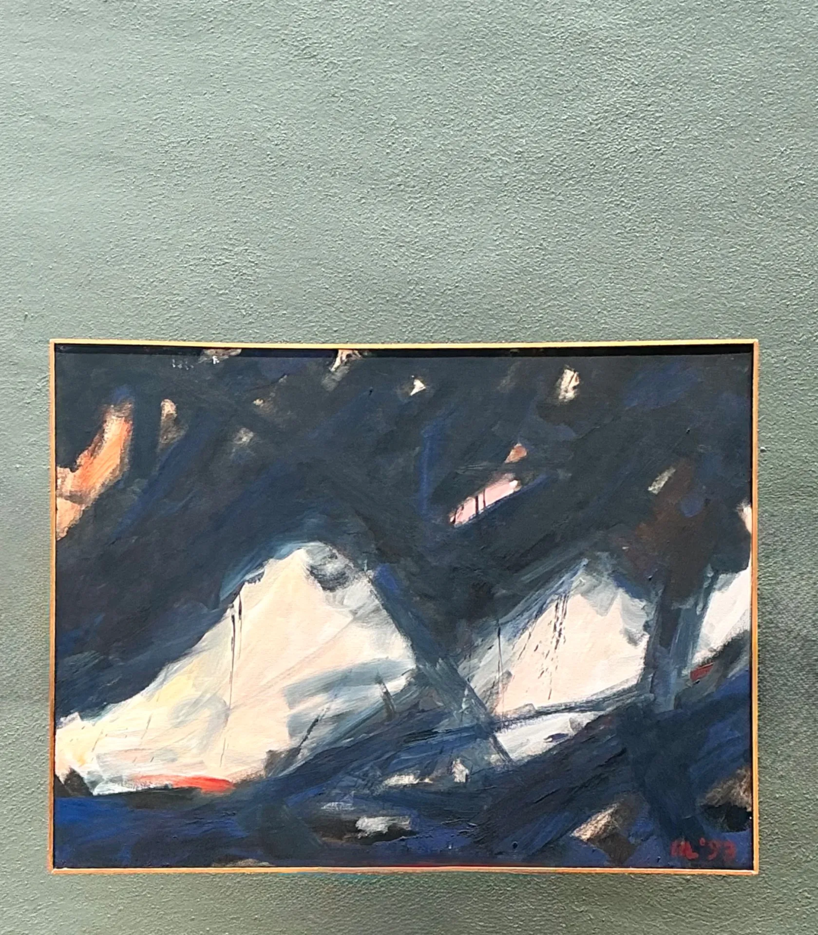 Vintage Abstract Oil Painting on Canvas — additional photo 3