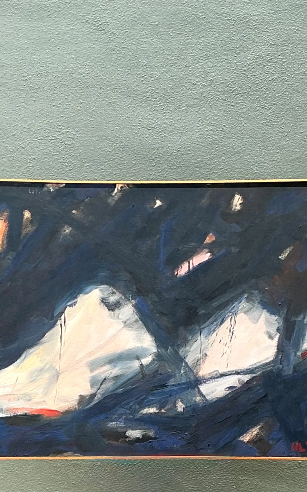 Vintage Abstract Oil Painting on Canvas — additional photo 3