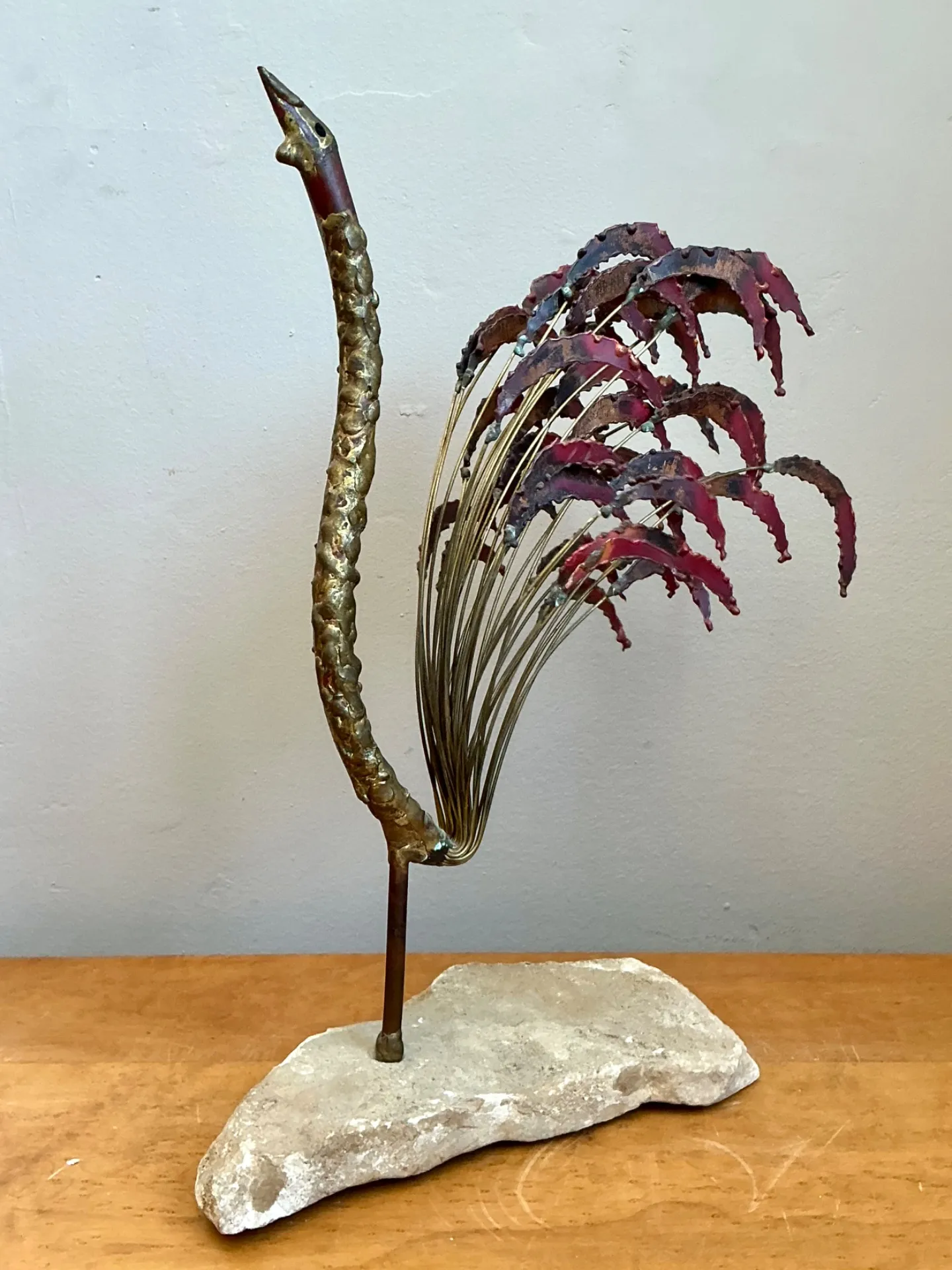 Mid-Century Modern Abstract Metal Rooster Sculpture — additional photo 7