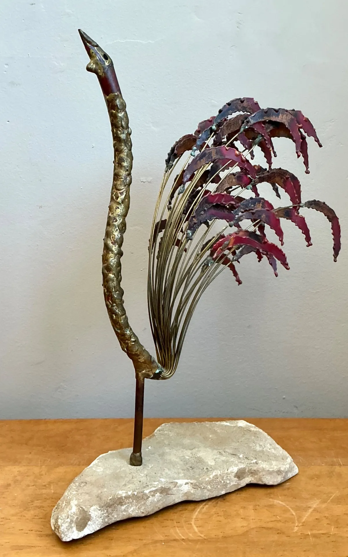 Mid-Century Modern Abstract Metal Rooster Sculpture — additional photo 7