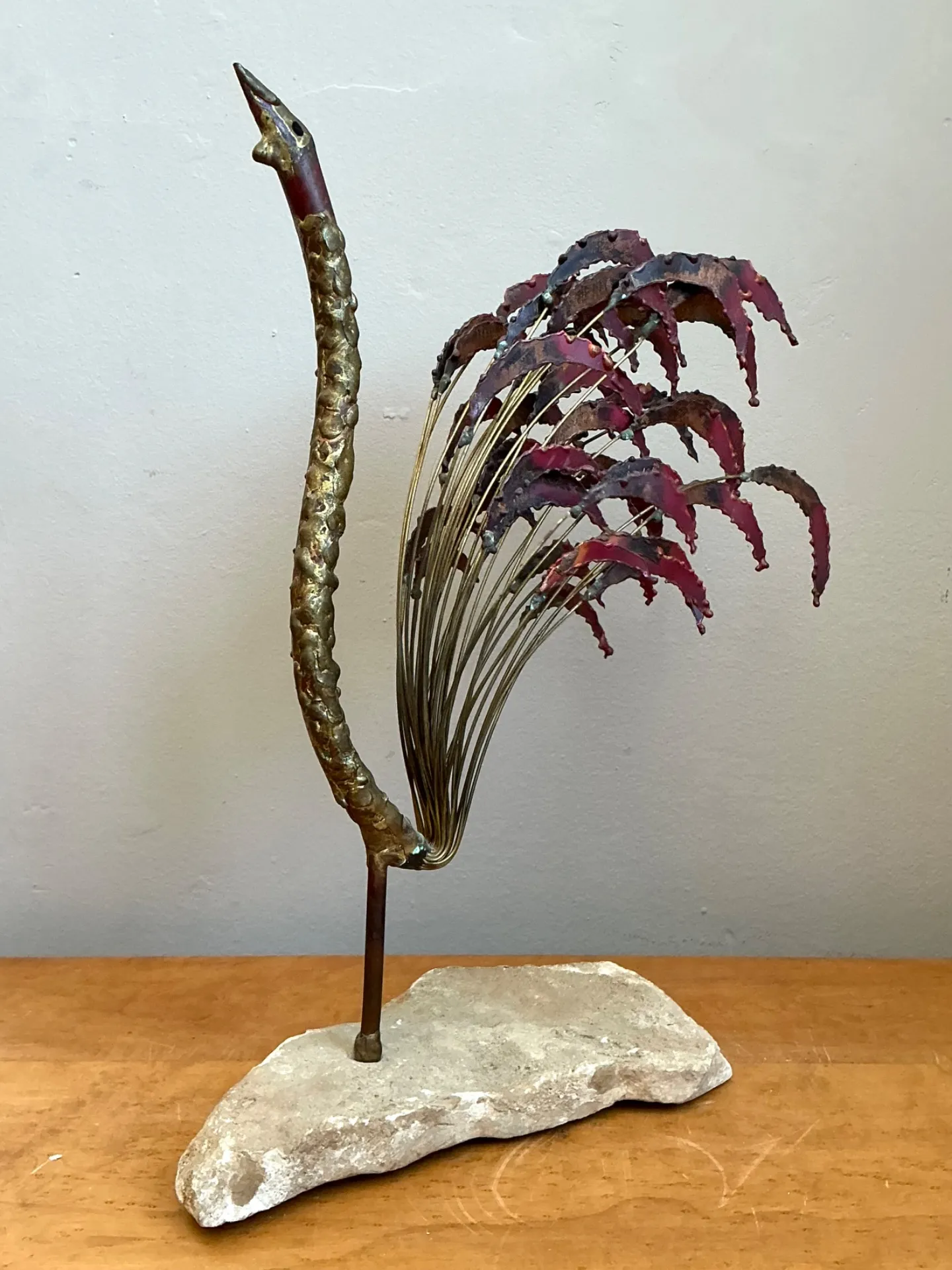 Mid-Century Modern Abstract Metal Rooster Sculpture — additional photo 6