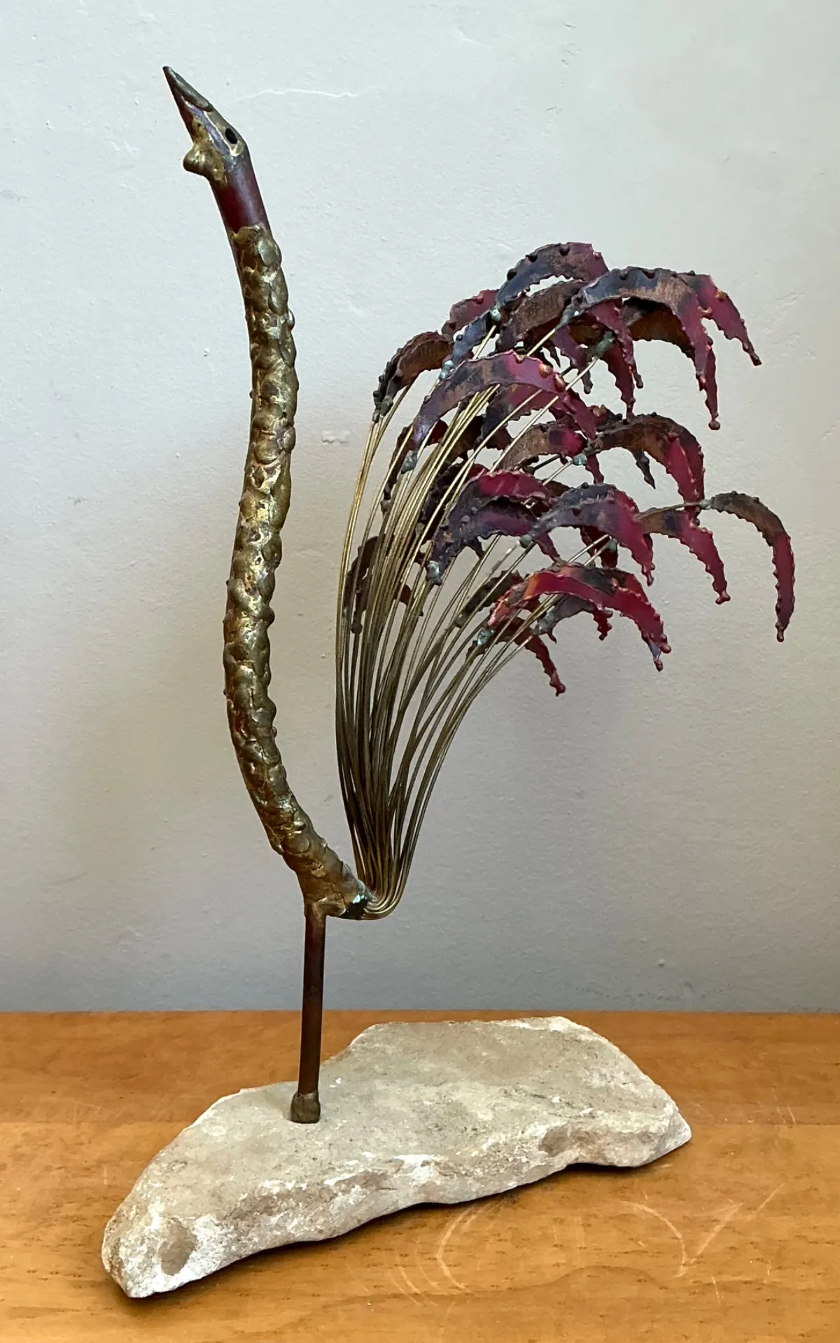 Mid-Century Modern Abstract Metal Rooster Sculpture — additional photo 6