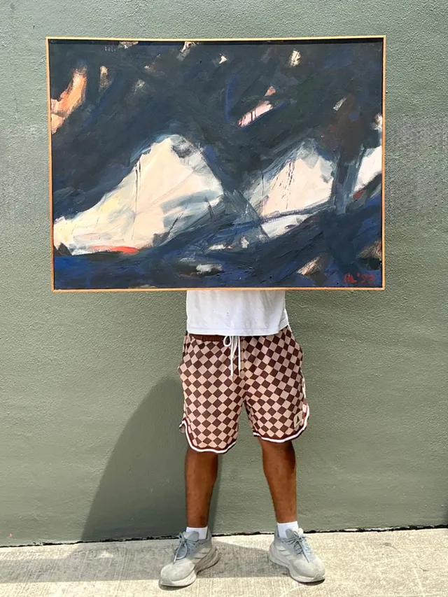 Vintage Abstract Oil Painting on Canvas — additional photo 1