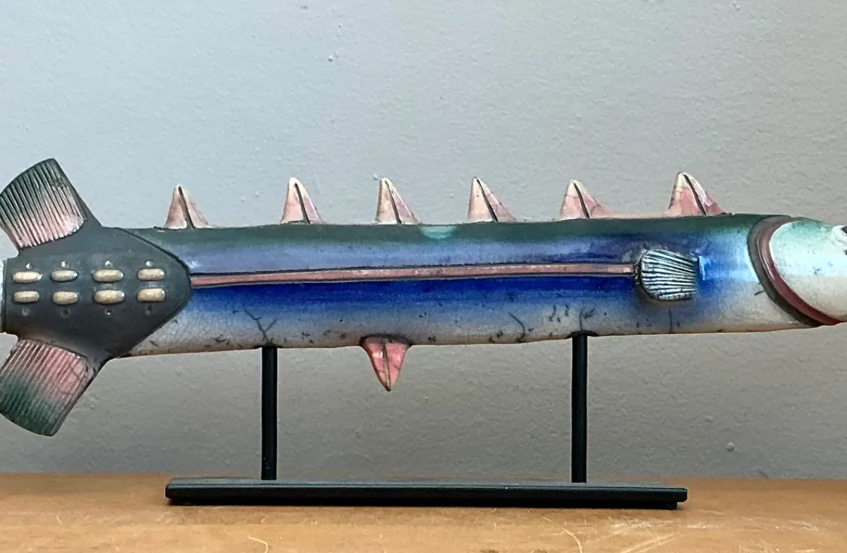Vintage Ceramic Fish Sculpture
