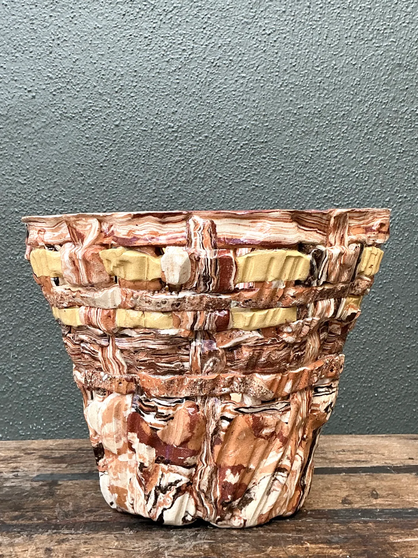 Vintage Textured Pottery Planter — additional photo 4