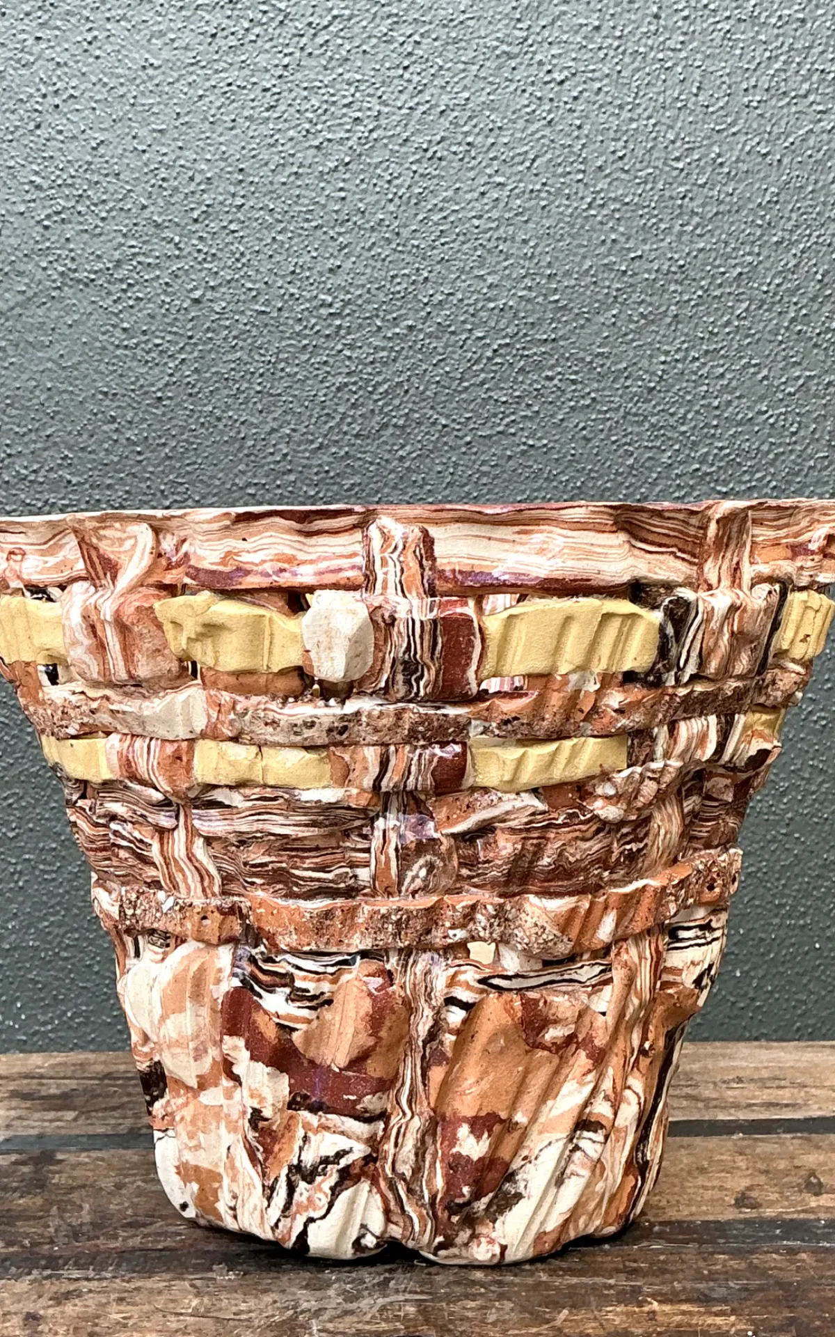 Vintage Textured Pottery Planter — additional photo 4