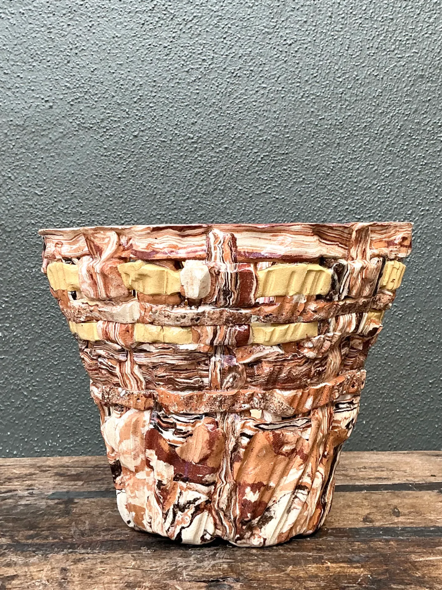 Vintage Textured Pottery Planter — additional photo 7