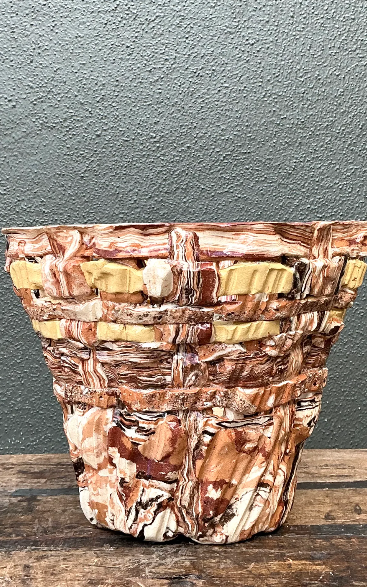 Vintage Textured Pottery Planter — additional photo 7