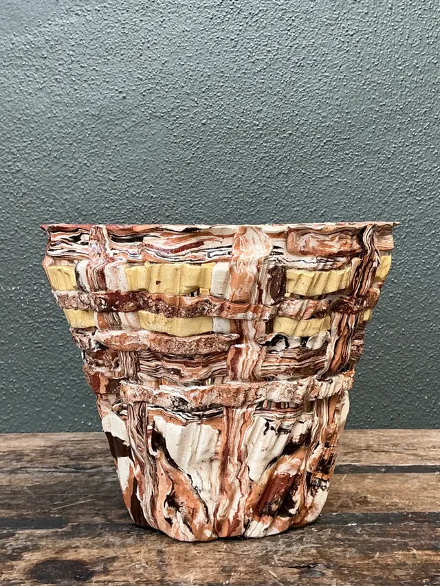 Vintage Textured Pottery Planter — additional photo 1