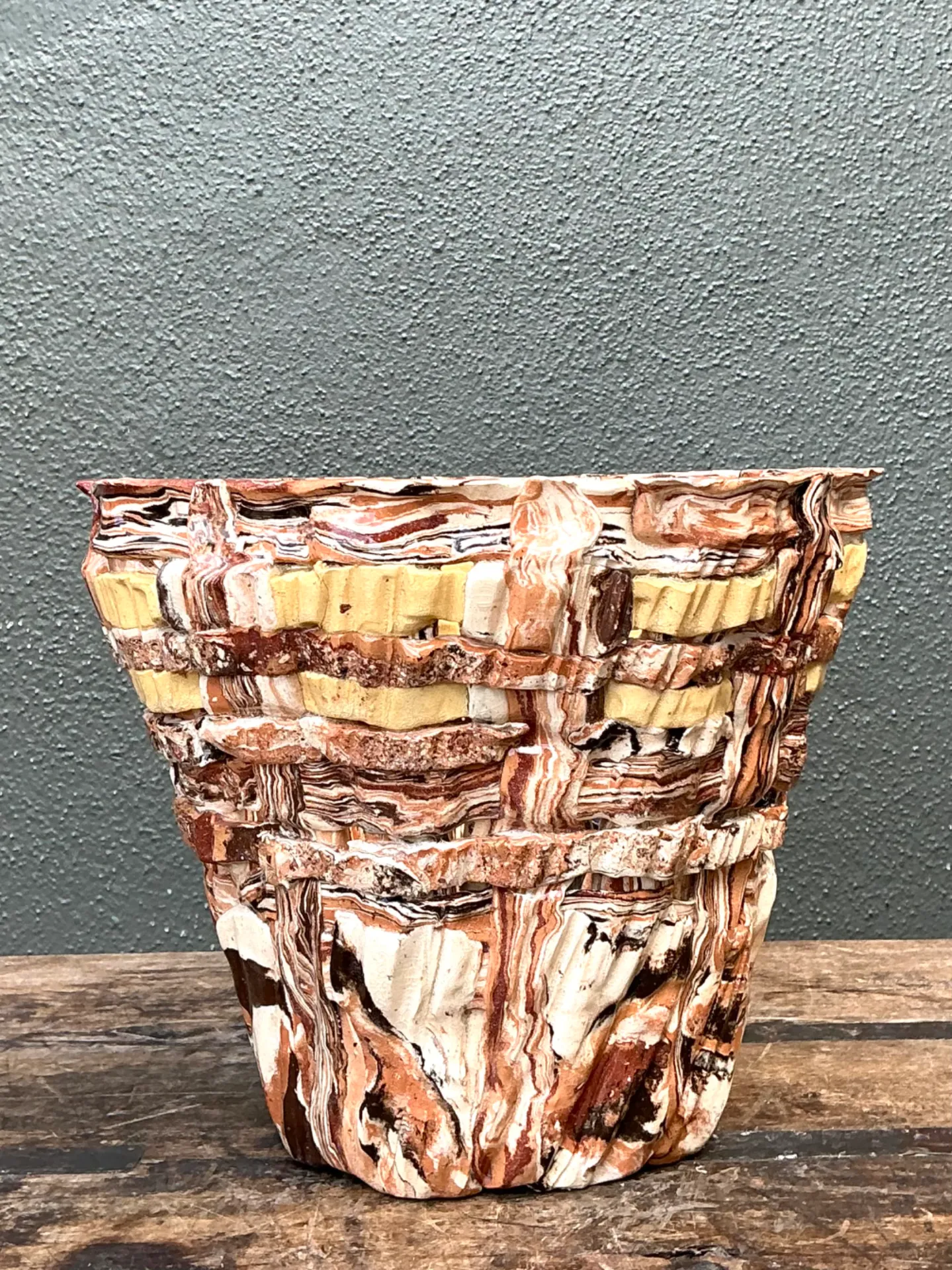 Vintage Textured Pottery Planter — additional photo 5