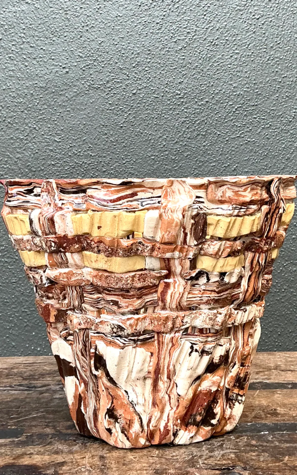 Vintage Textured Pottery Planter — additional photo 5