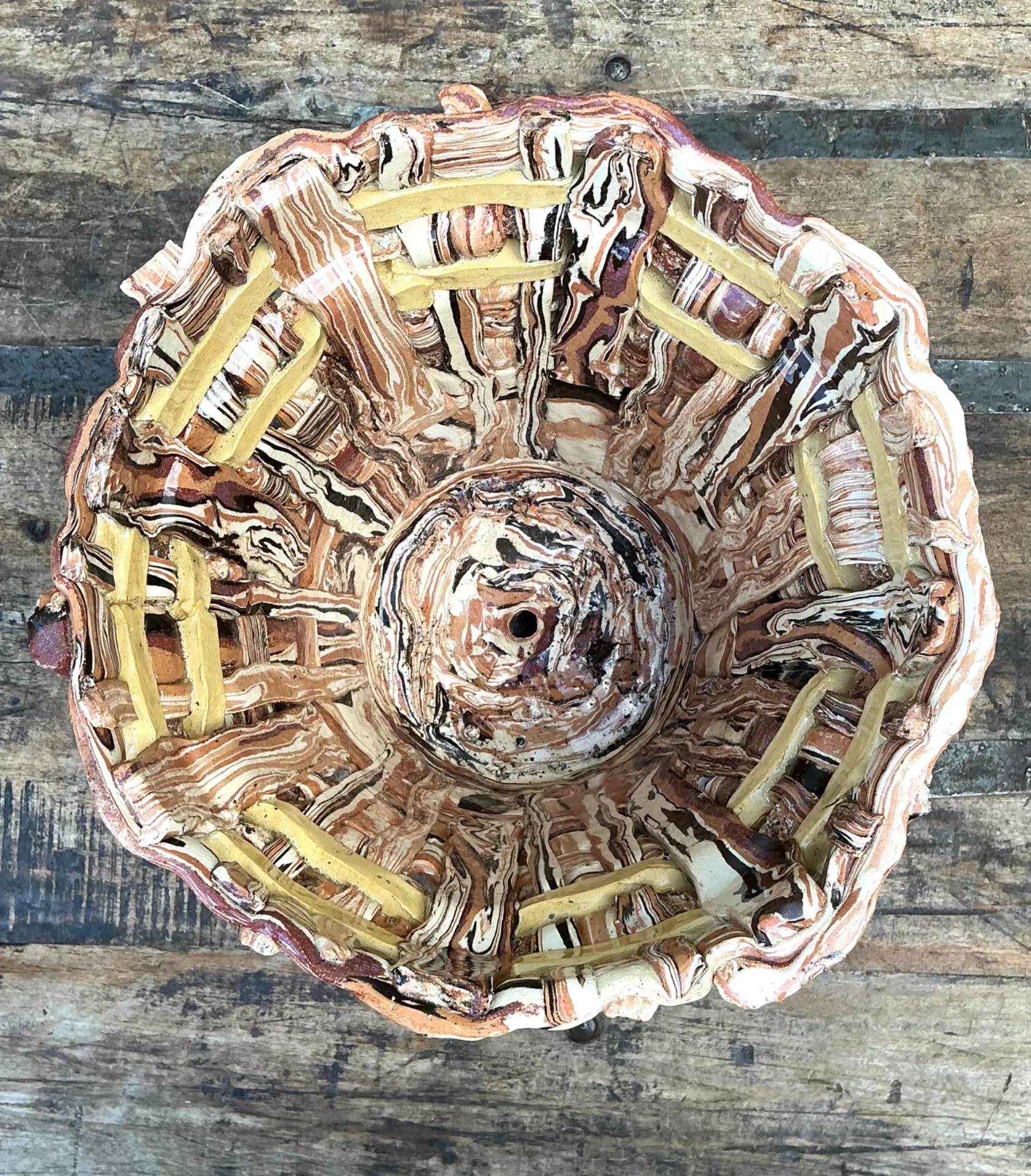 Vintage Textured Pottery Planter — additional photo 6