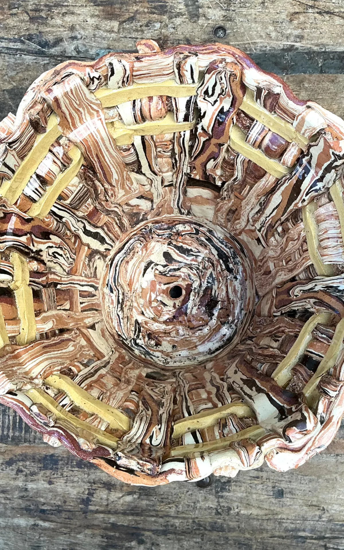 Vintage Textured Pottery Planter — additional photo 6