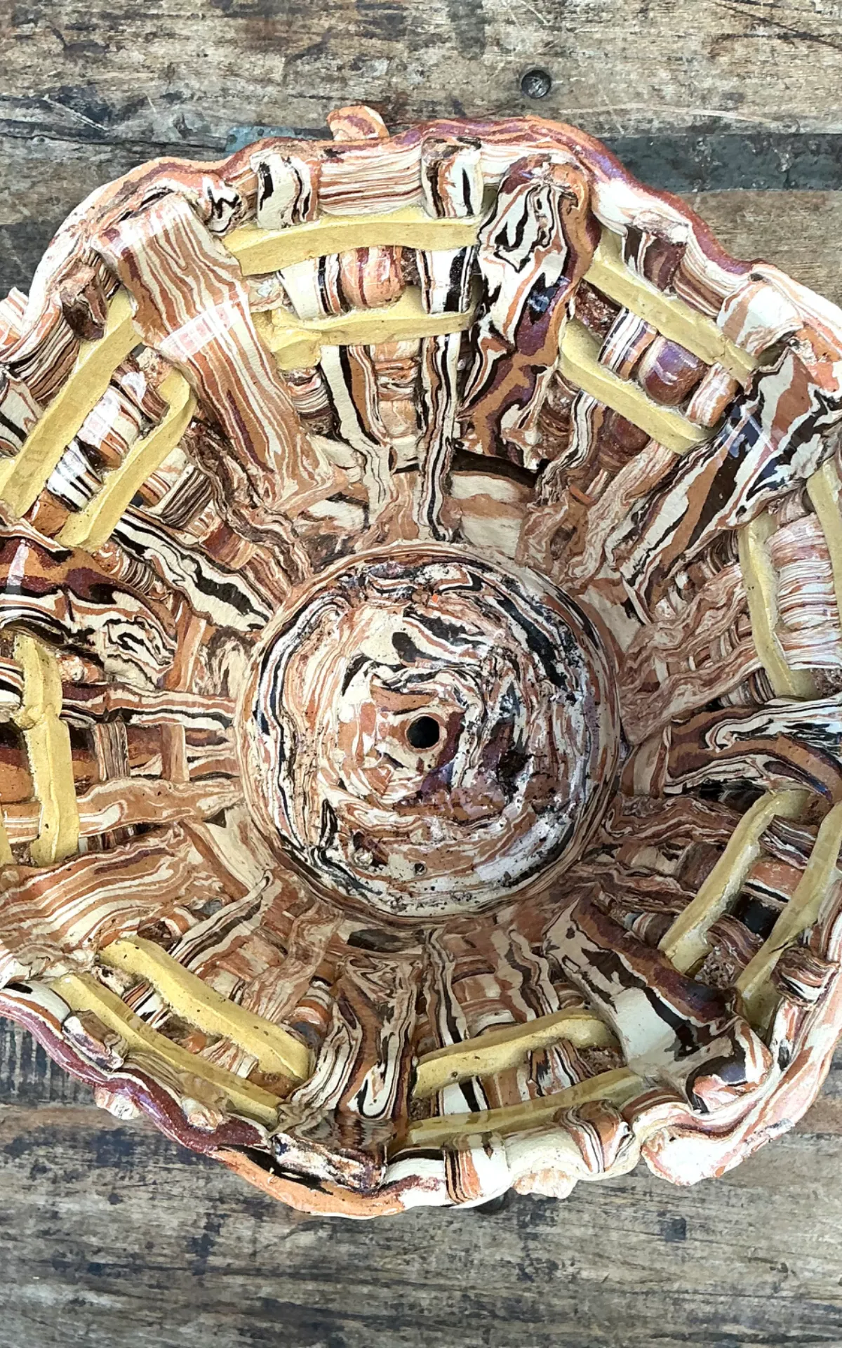 Vintage Textured Pottery Planter — additional photo 8