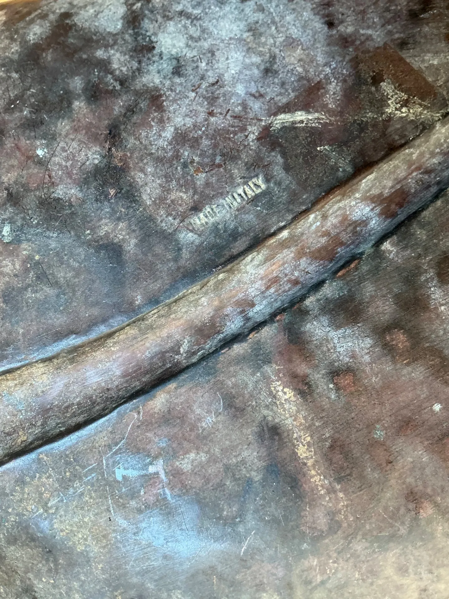 Vintage Italian Patinated Copper Leaf Bowl — additional photo 1