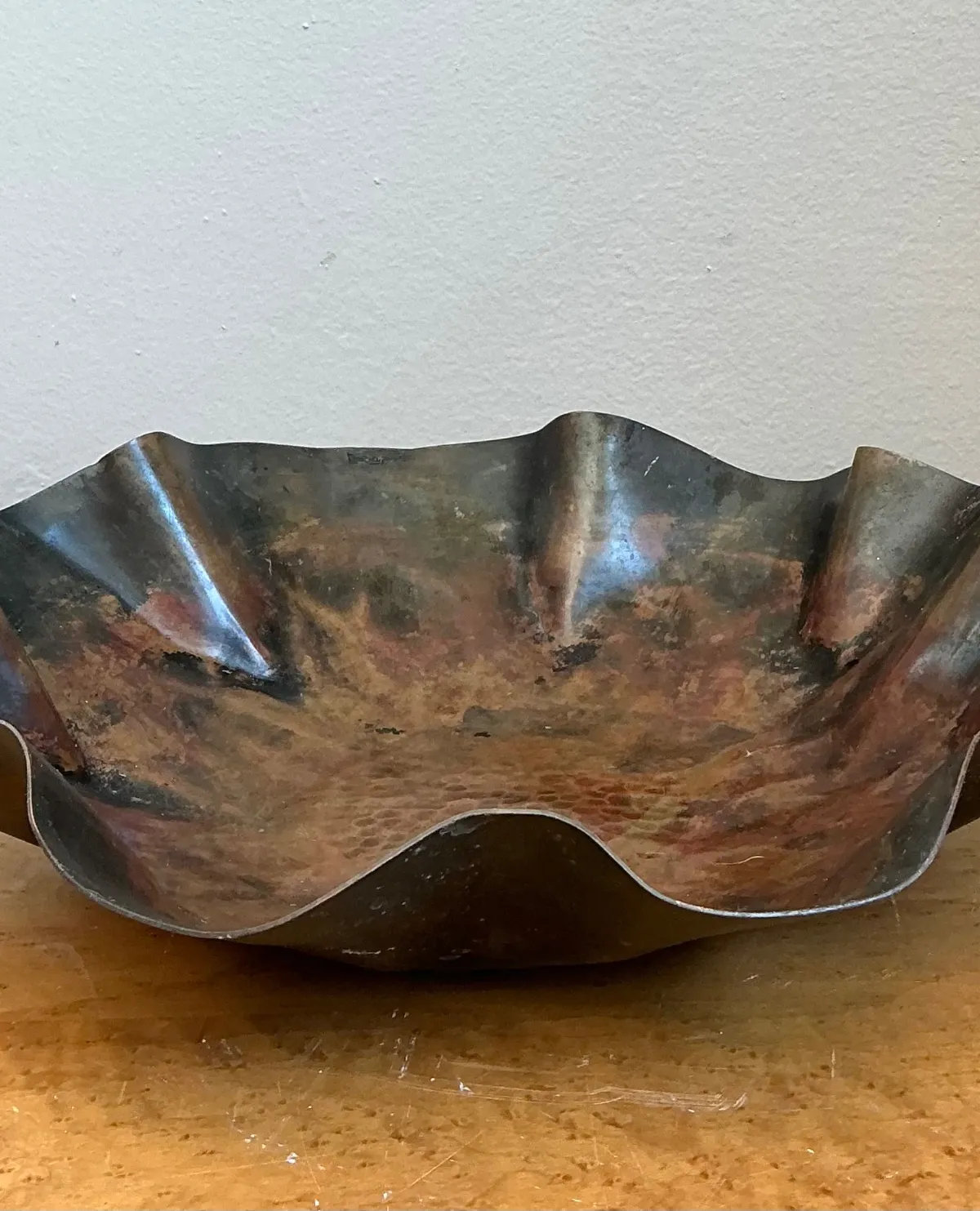 Vintage Scalloped Copper Decorative Bowl — additional photo 7