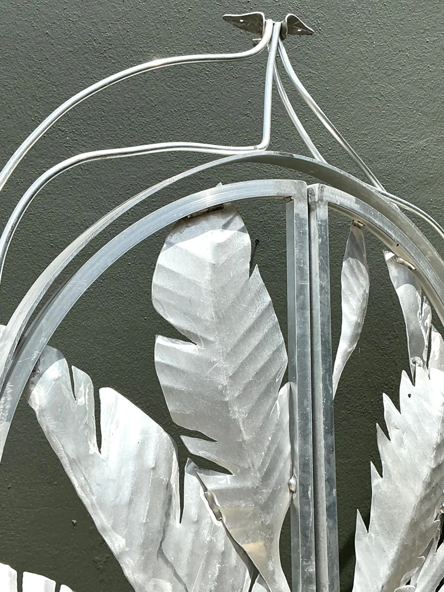 Vintage Aluminum Banana Leaf Botanical Garden Gate — additional photo 6